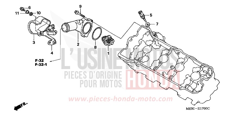 THERMOSTAT for CBF600S ABS PEARL BREEZY BLUE (PB341) from 2004